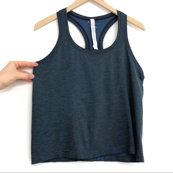 LULULEMON Crop Swiftly Tank Navy 10 - Picture 2 of 7